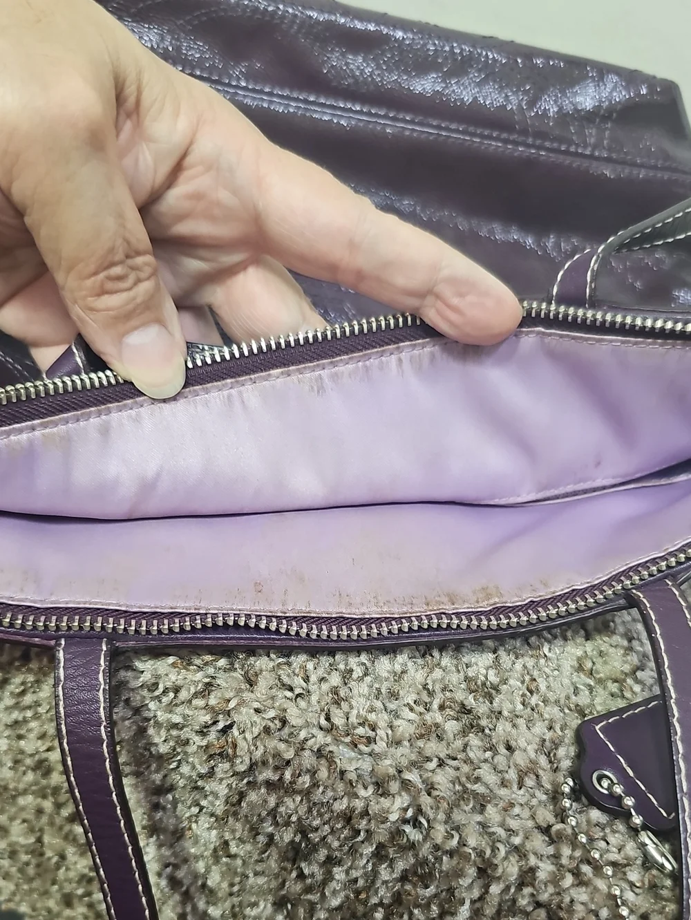 COACH F15142 CHELSEA SIGNATURE STITCHED PATENT LEATHER TOTE BFPM-07-260